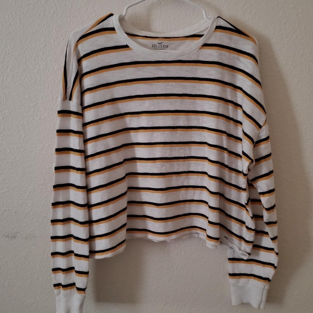 Hollister Cropped Striped Long Sleeve